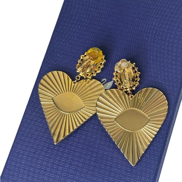 Swarovski Women's Metallic Lucky Goddess Heart Clip Earrings - Picture 4 of 5
